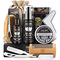 Los mejores  - Kit Barba Cuidado Para Hombres- Set Herramientas de Aseo y Recorte Con Champú Barba- Aceite Crecimiento Barba- Bálsamo…